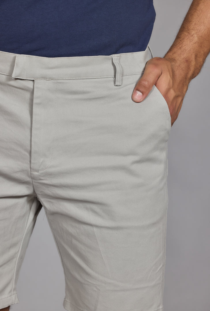 Men Stone Tailored Fit Stretch Chino Shorts