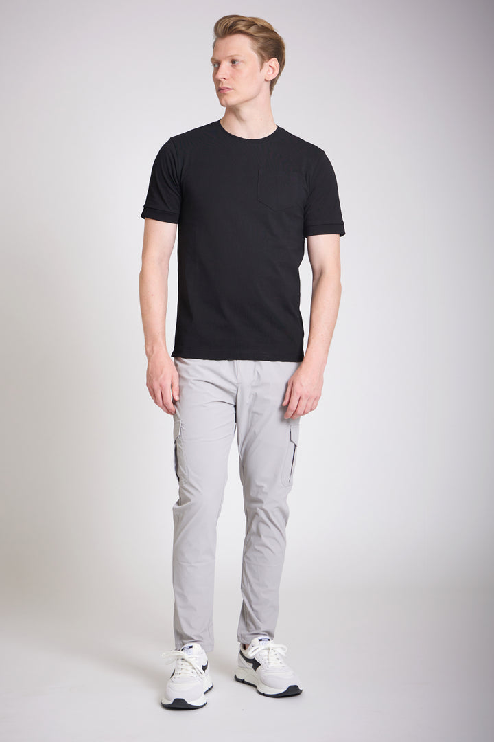 Men Black Regular Fit Pure Cotton T-Shirt