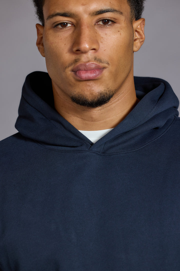 Men Navy Essential Relaxed Fit Hoodie - Everyday Wear