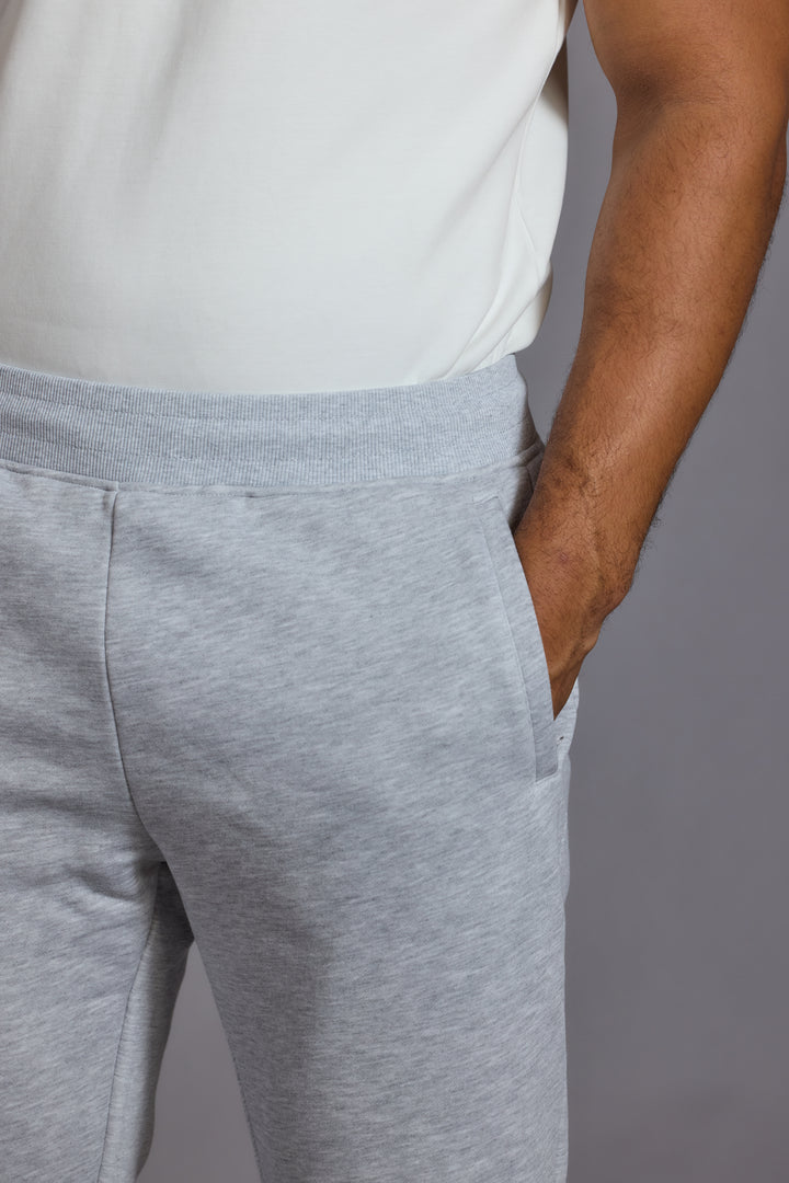 Men Marl Grey Relaxed Fit Joggers