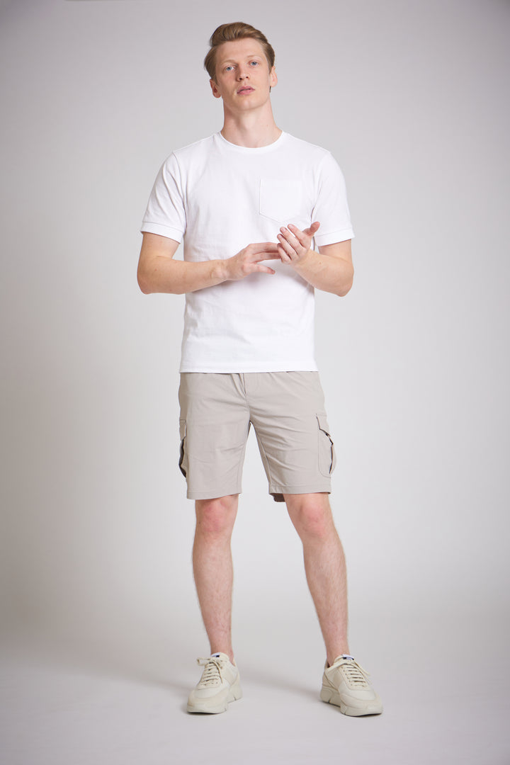 Men Stone Slim Fit Cargo Shorts