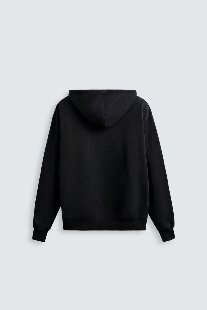  Men Black hoodie on a light gray background