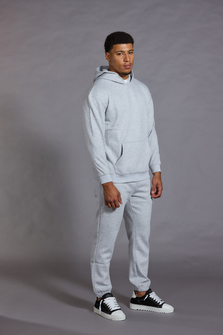 Men Marl Grey Essential Relaxed Fit Hoodie - Everyday Wear
