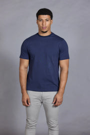 Men navy Slim Fit T-Shirt    
