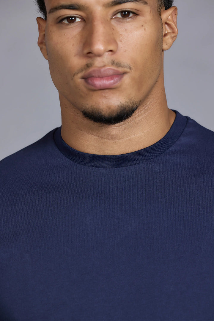 Men Navy Slim Fit T-Shirt   
