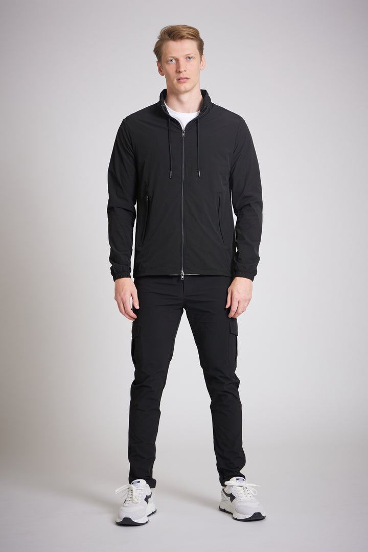 Best cargo jacket men UK black technical shell fabric
