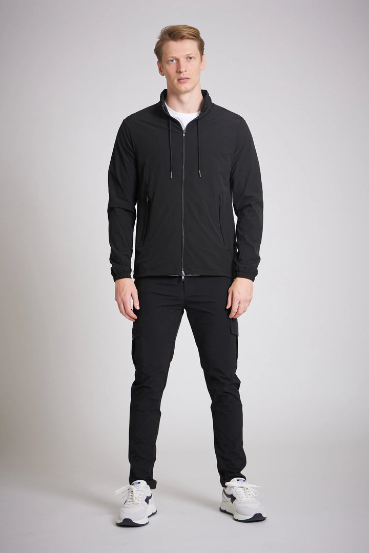 Best cargo jacket men UK black technical shell fabric

