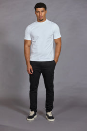 Black chinos trousers for men with clean slim silhouette
