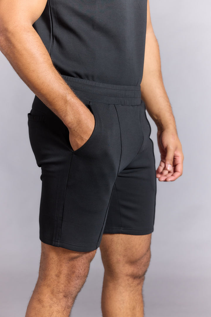 Black shorts for men with clean minimal style
