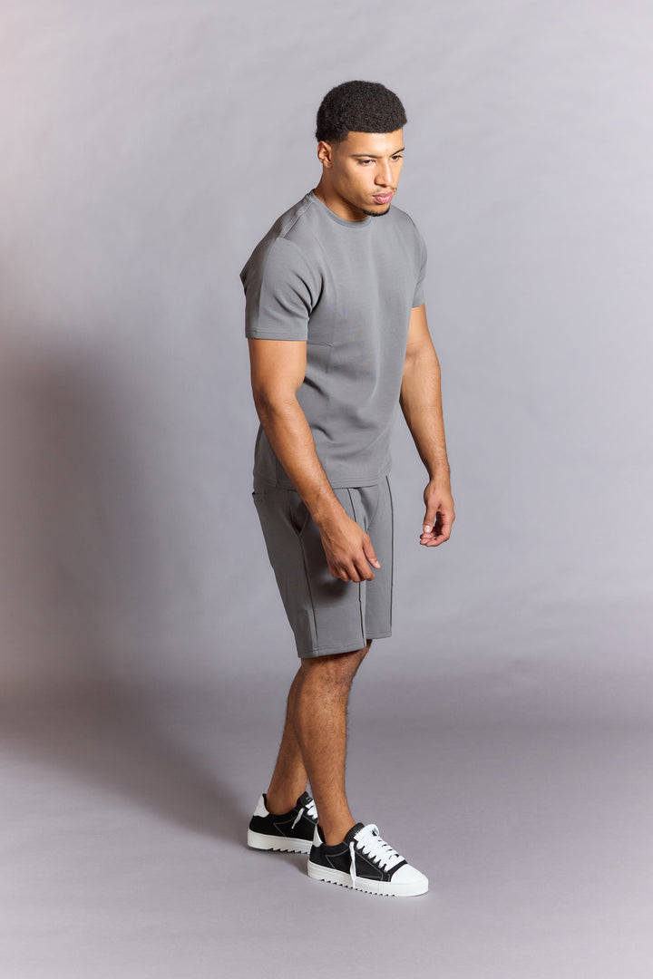 Grey shorts for men with clean modern fit