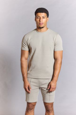 Everyday Luxe Shorts – Men’s Stone Slim Fit Drawstring Shorts