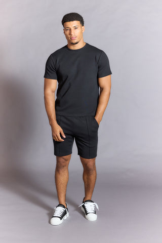 Everyday Luxe T-Shirts – Plain Black Crew Neck T-Shirt (Slim Fit Jersey)