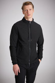 Black lightweight cargo jacket men zip pocket detail
