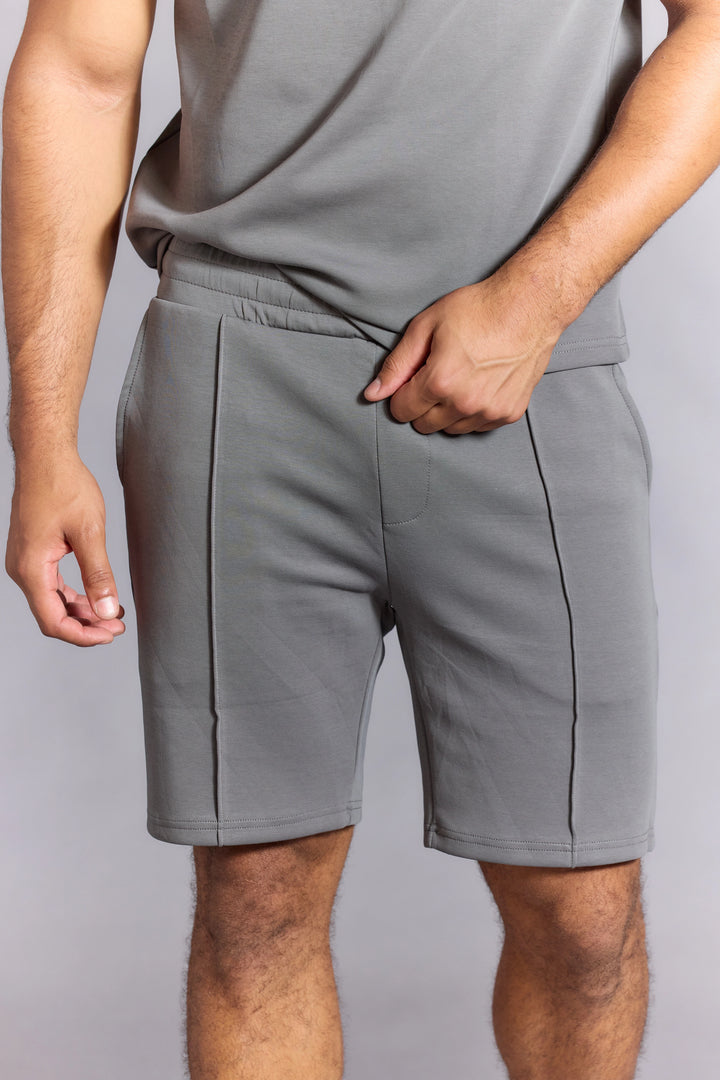 Grey shorts for men with clean modern fit