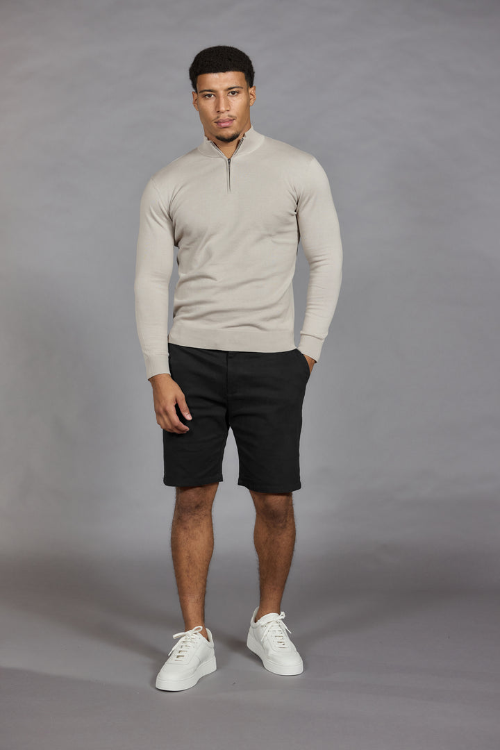 Men’s black chino shorts tailored smart casual fit