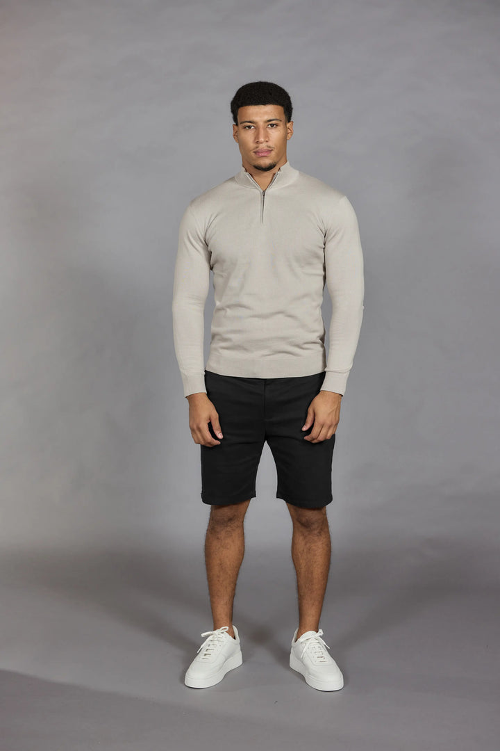 Men’s black chino shorts tailored smart casual fit
