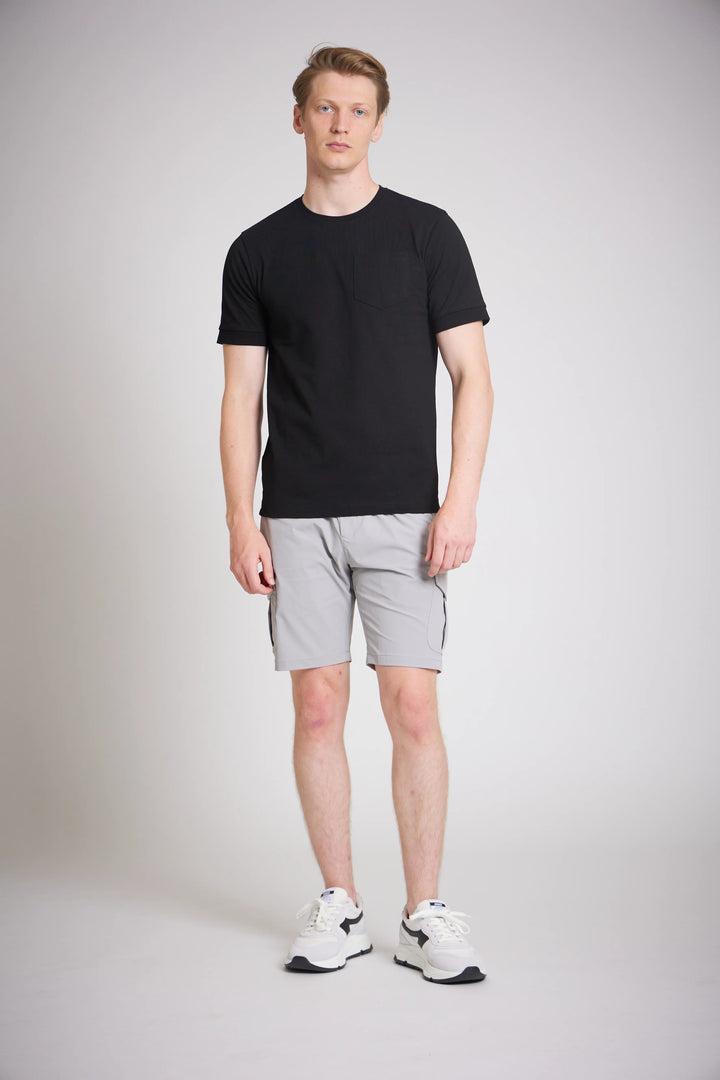 Black tee men plain black t shirt clean minimal style
