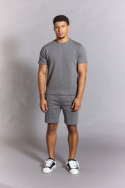 Everyday Luxe Shorts in grey with drawstring waistband  