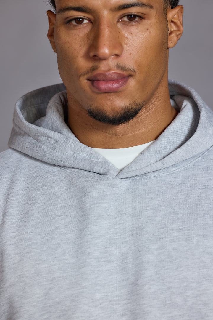 Premium men's hoodie UK marl grey relaxed fit hoodie