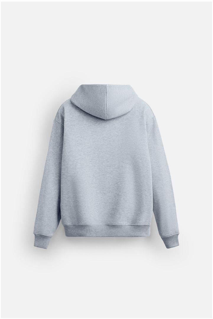 Men's relaxed fit hoodie marl grey breathable everyday wear