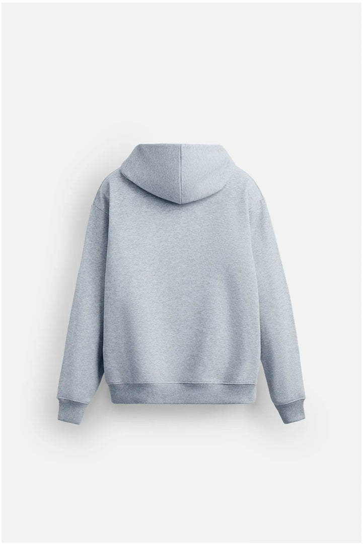 Men's relaxed fit hoodie marl grey breathable everyday wear

