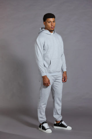 Men's Marl Grey Relaxed Fit Hoodie | Lightweight Cotton Jersey