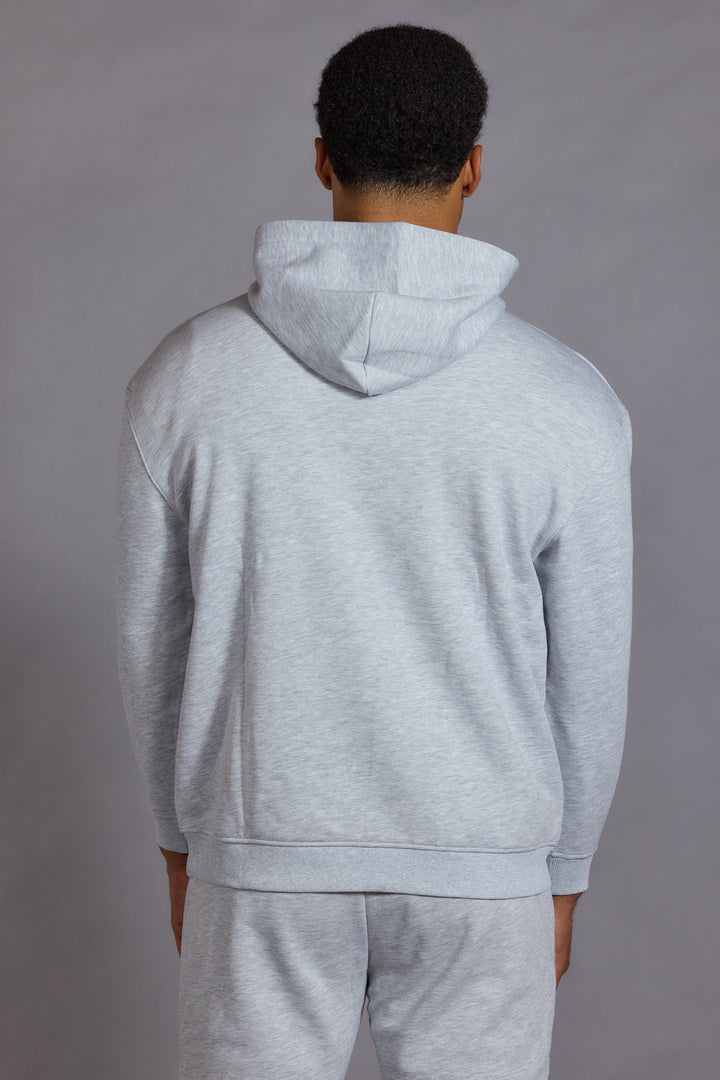 Marl grey hoodie men relaxed fit hoodie men UK front view