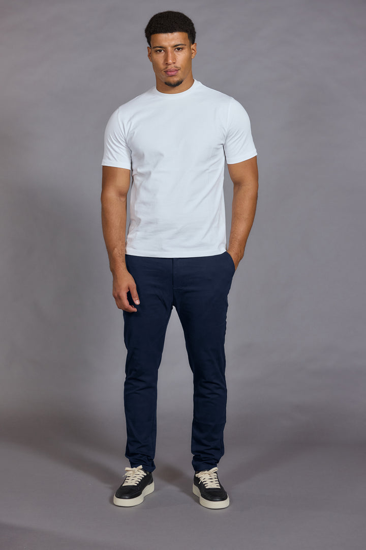 Men’s navy chino trousers tailored fit work trousers men