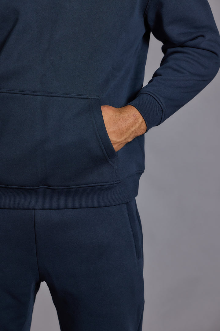 Men's navy hoodie UK relaxed fit everyday wear

