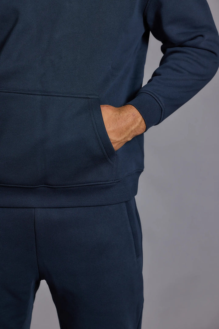 Men's navy hoodie UK relaxed fit everyday wear
