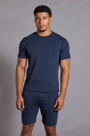 Everyday Luxe Shorts in navy, slim fit lounge shorts