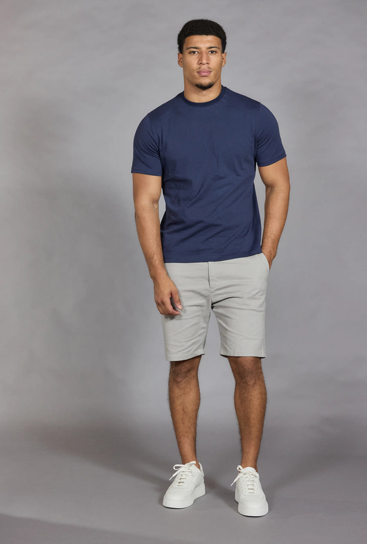 Chino shorts men stone with clean tailored silhouette
