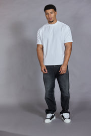 Men’s white relaxed fit t shirt crew neck breathable essential