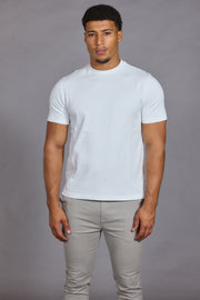 Men’s white slim fit cotton t shirt breathable everyday essential