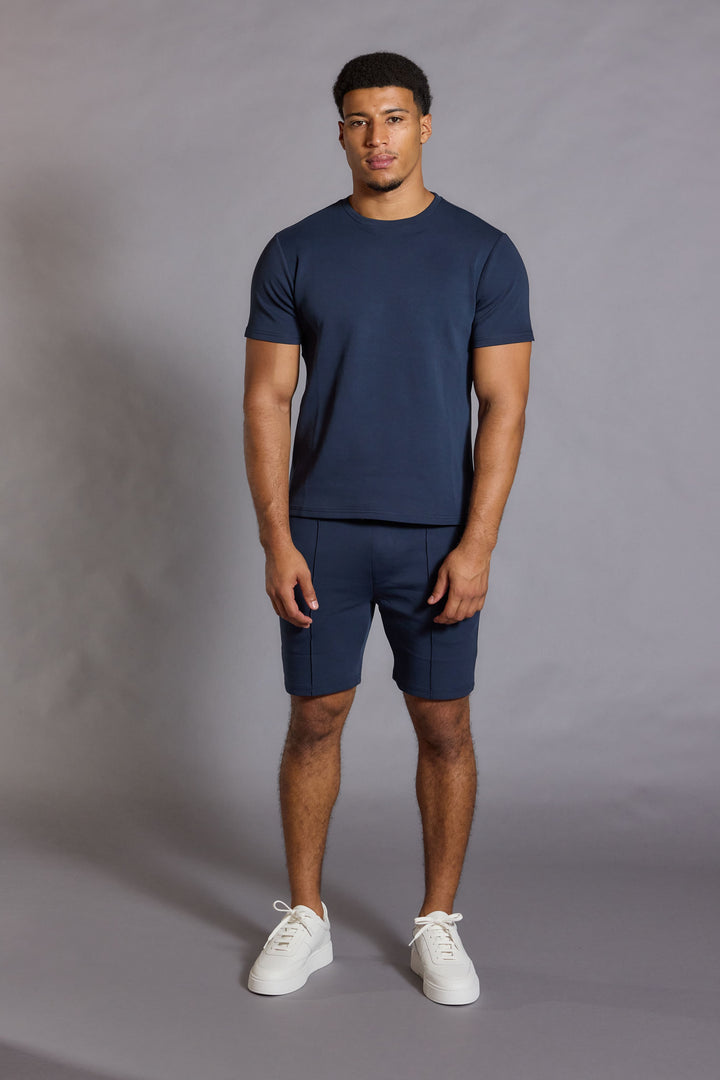 Crew neck t shirt navy slim fit Everyday Luxe T-Shirt
