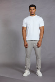 Stone chinos men slim fit stretch casual trousers
